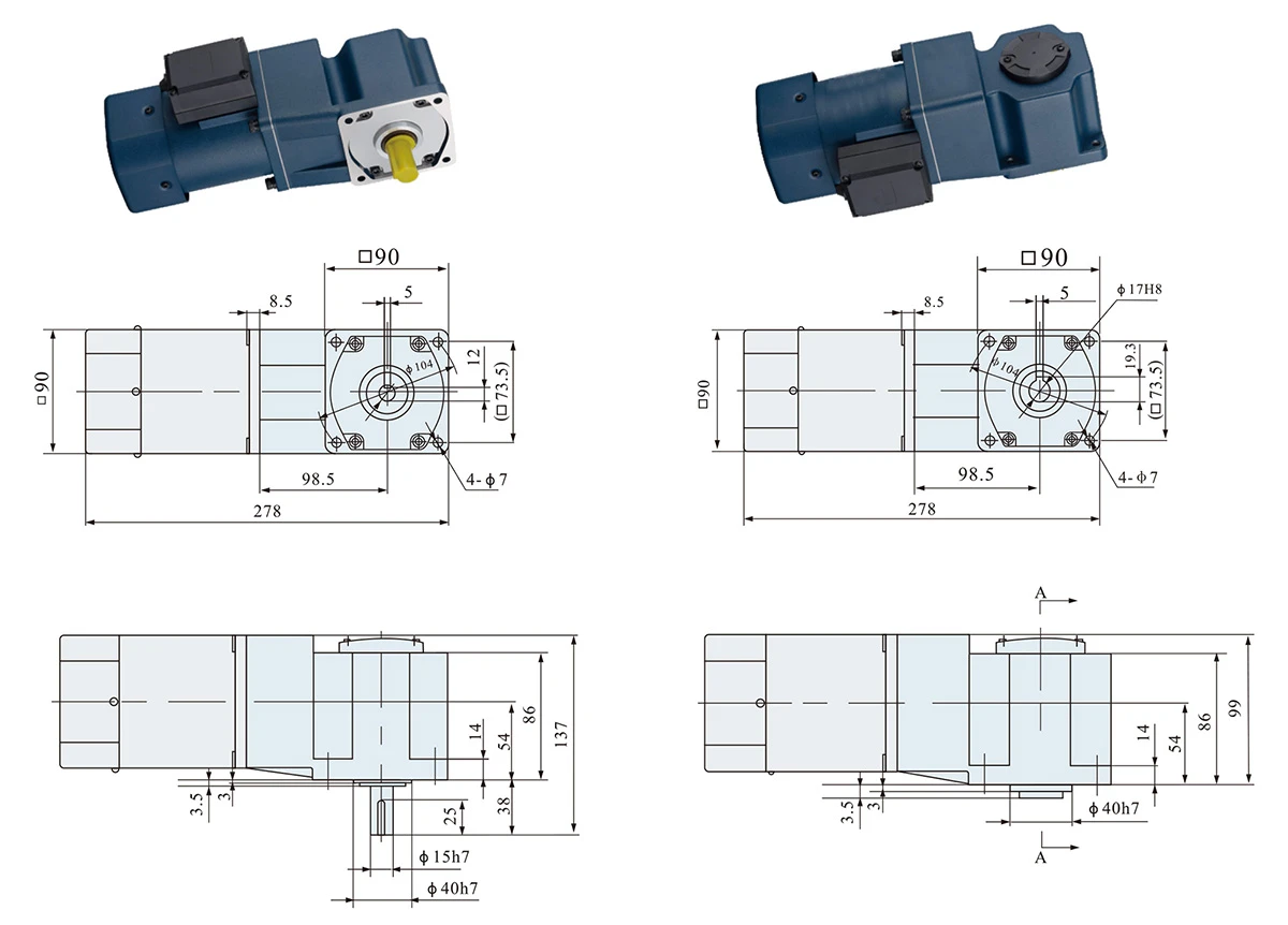 60w hollow shaft gear motor 60w hollow shaft gear motor